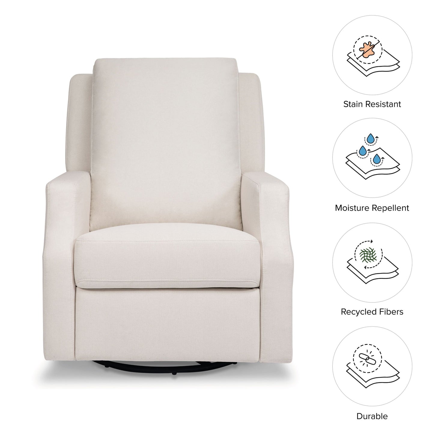 NAMESAKE CREWE RECLINER AND SWIVEL GLIDER IVORY BOUCLE