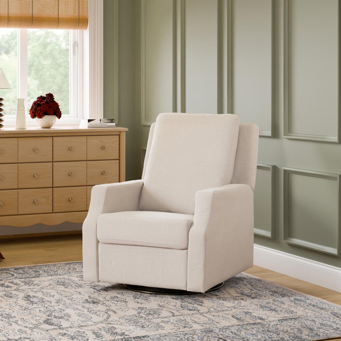 NAMESAKE CREWE RECLINER AND SWIVEL GLIDER IVORY BOUCLE