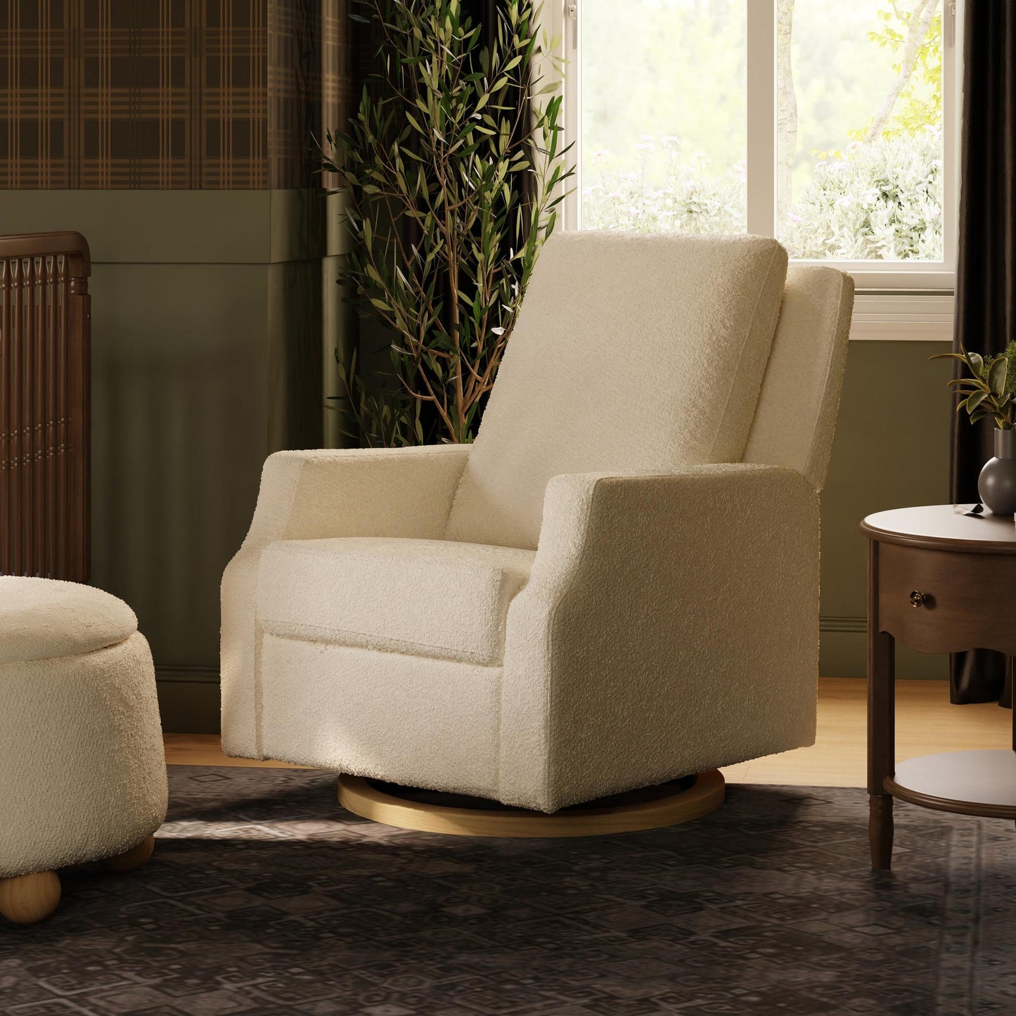 NAMESAKE CREWE RECLINER AND SWIVEL GLIDER IVORY BOUCLE