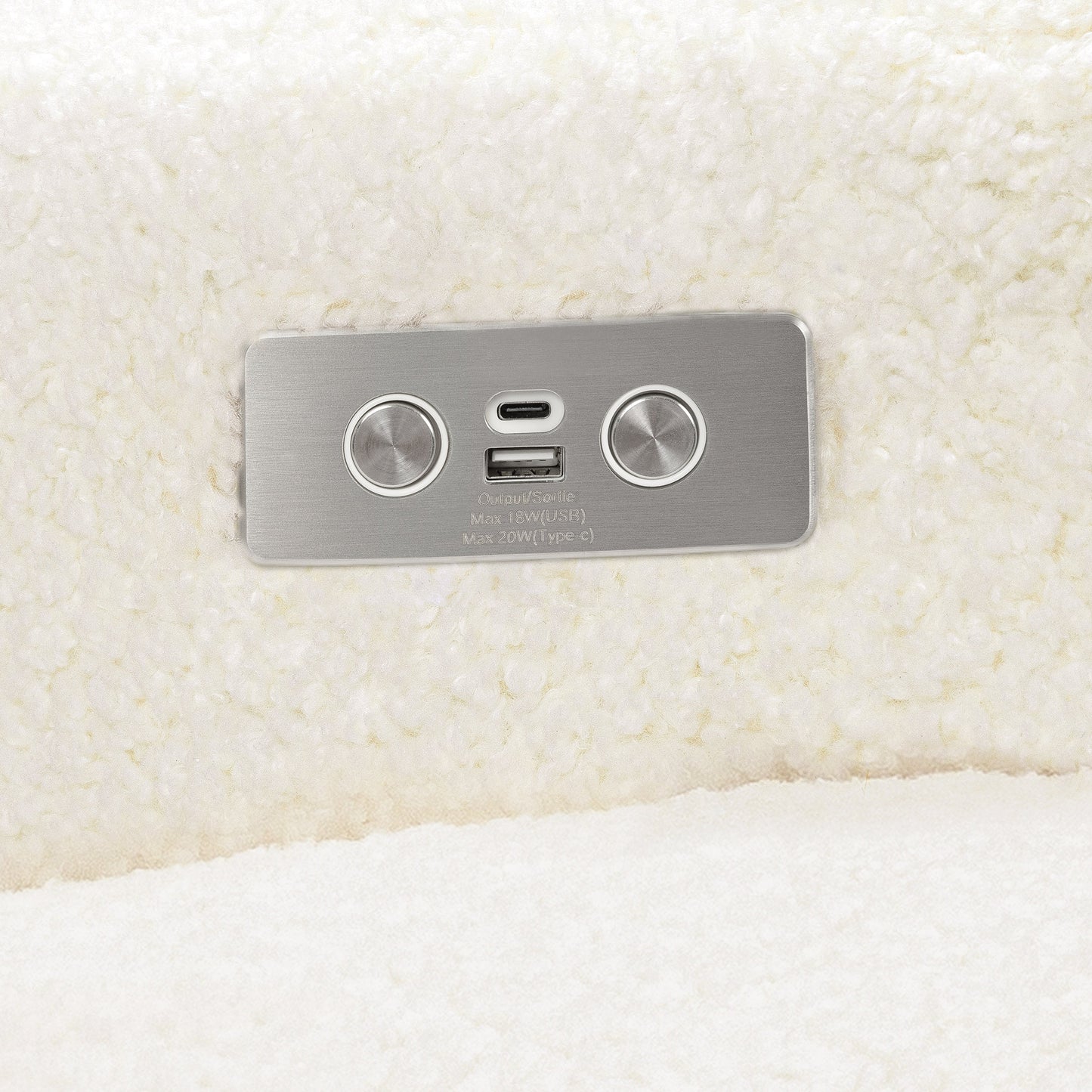 Sigi Glider Recliner w/ Electronic Control and USB in Performance Ivory Boucle