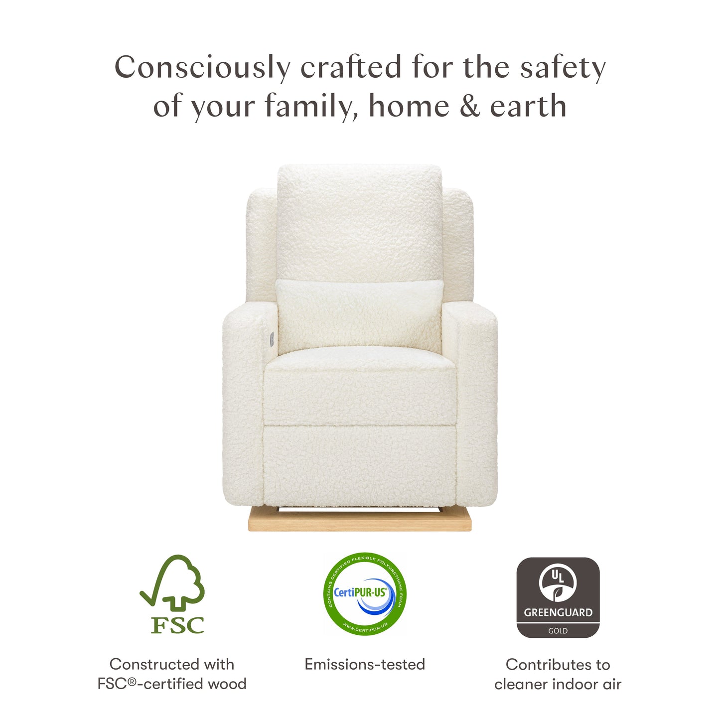 Sigi Glider Recliner w/ Electronic Control and USB in Performance Ivory Boucle