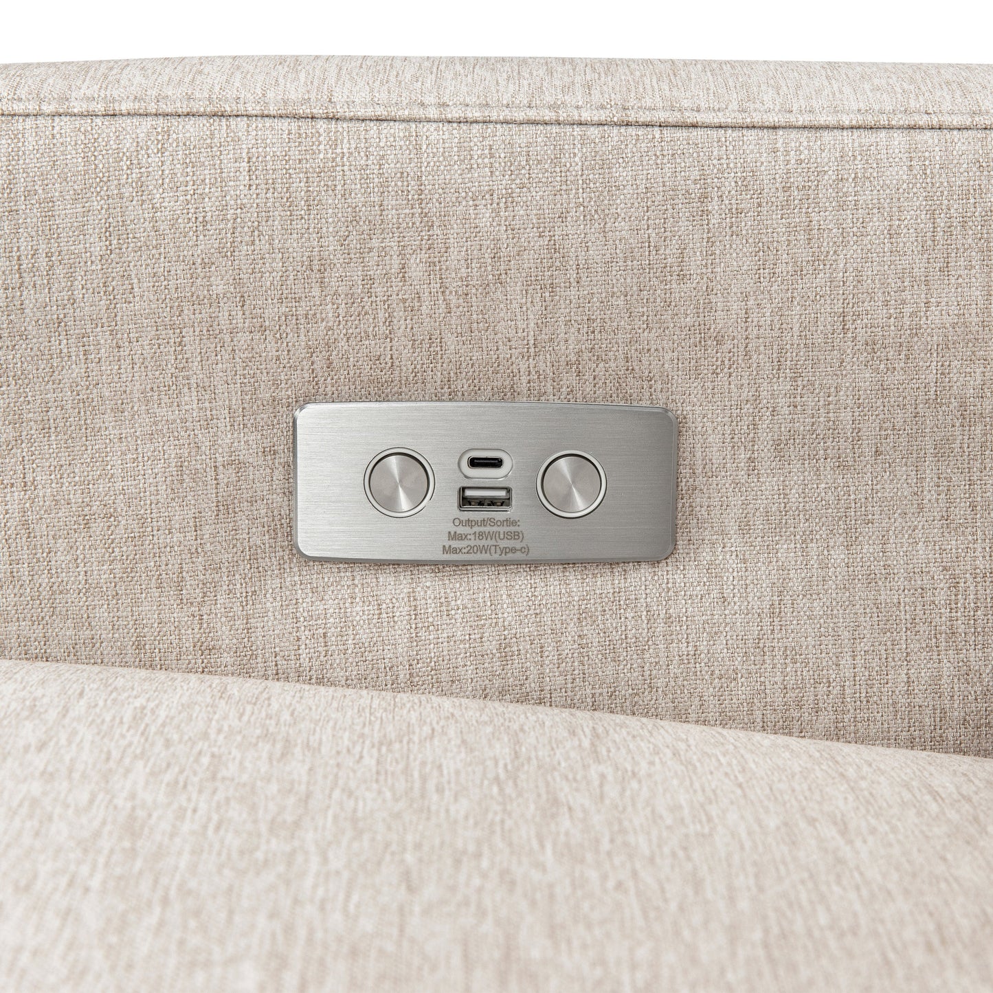 Sigi Glider Recliner w/ Electronic Control and USB in Performance Ivory Boucle