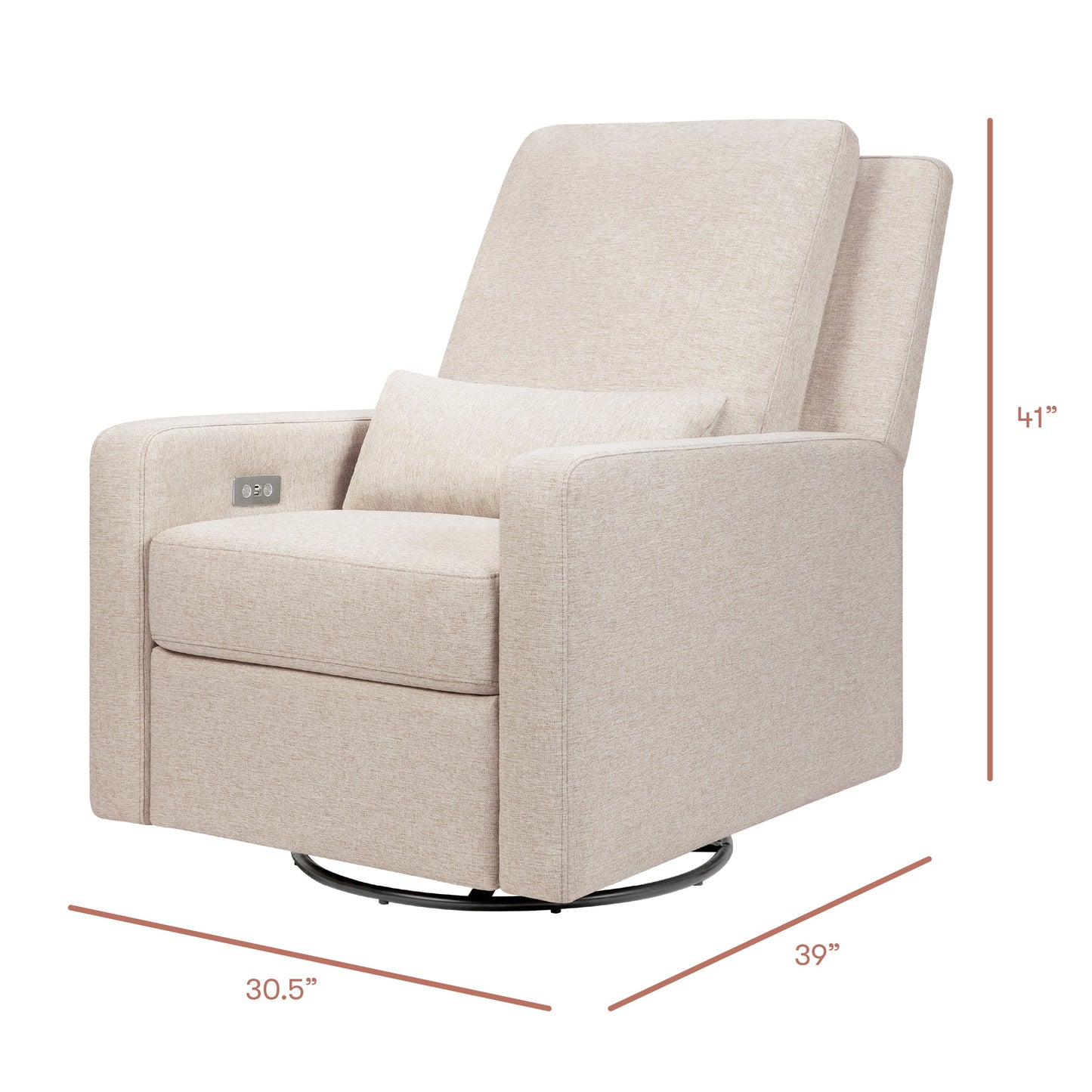 Sigi Glider Recliner w/ Electronic Control and USB in Performance Ivory Boucle