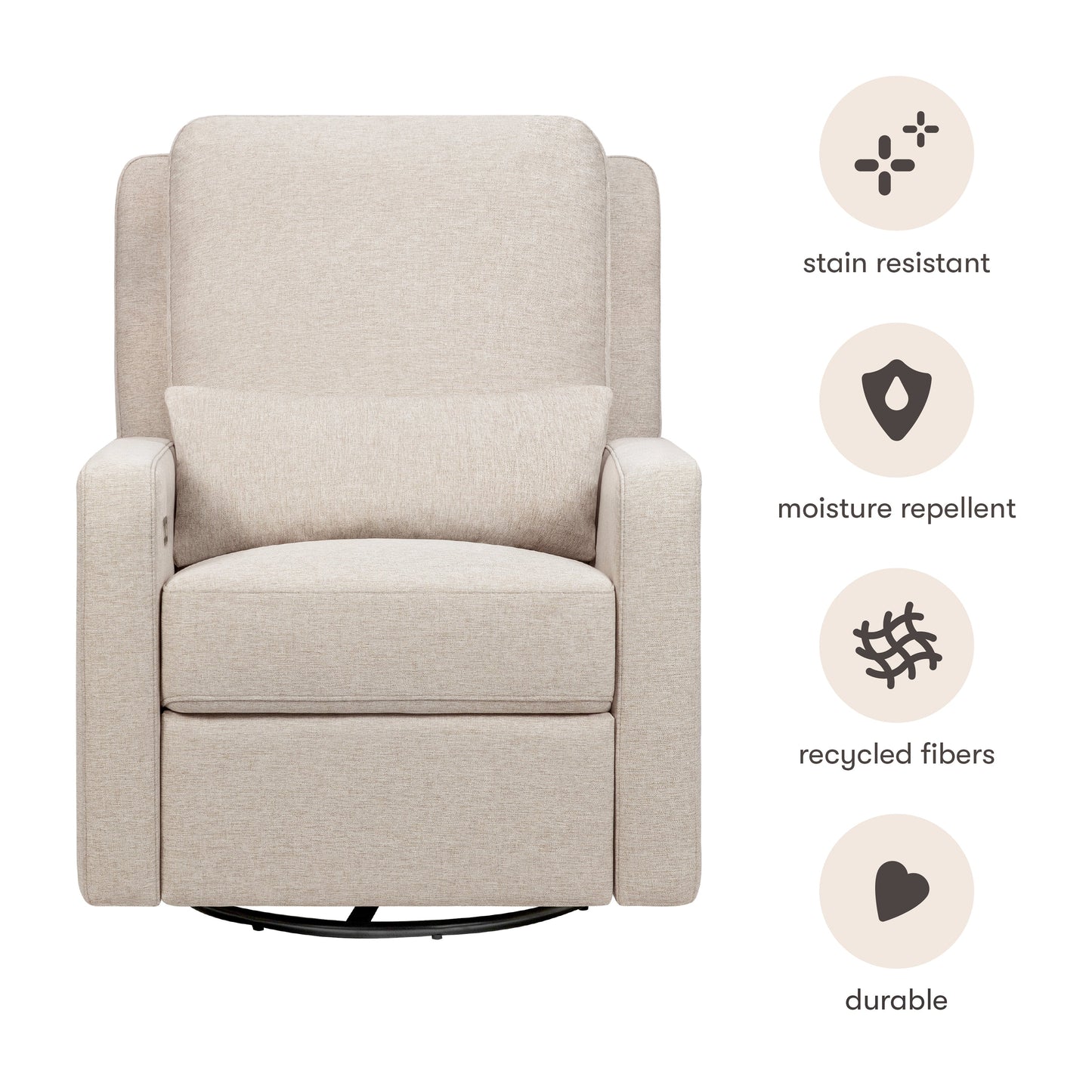 Sigi Glider Recliner w/ Electronic Control and USB in Performance Ivory Boucle