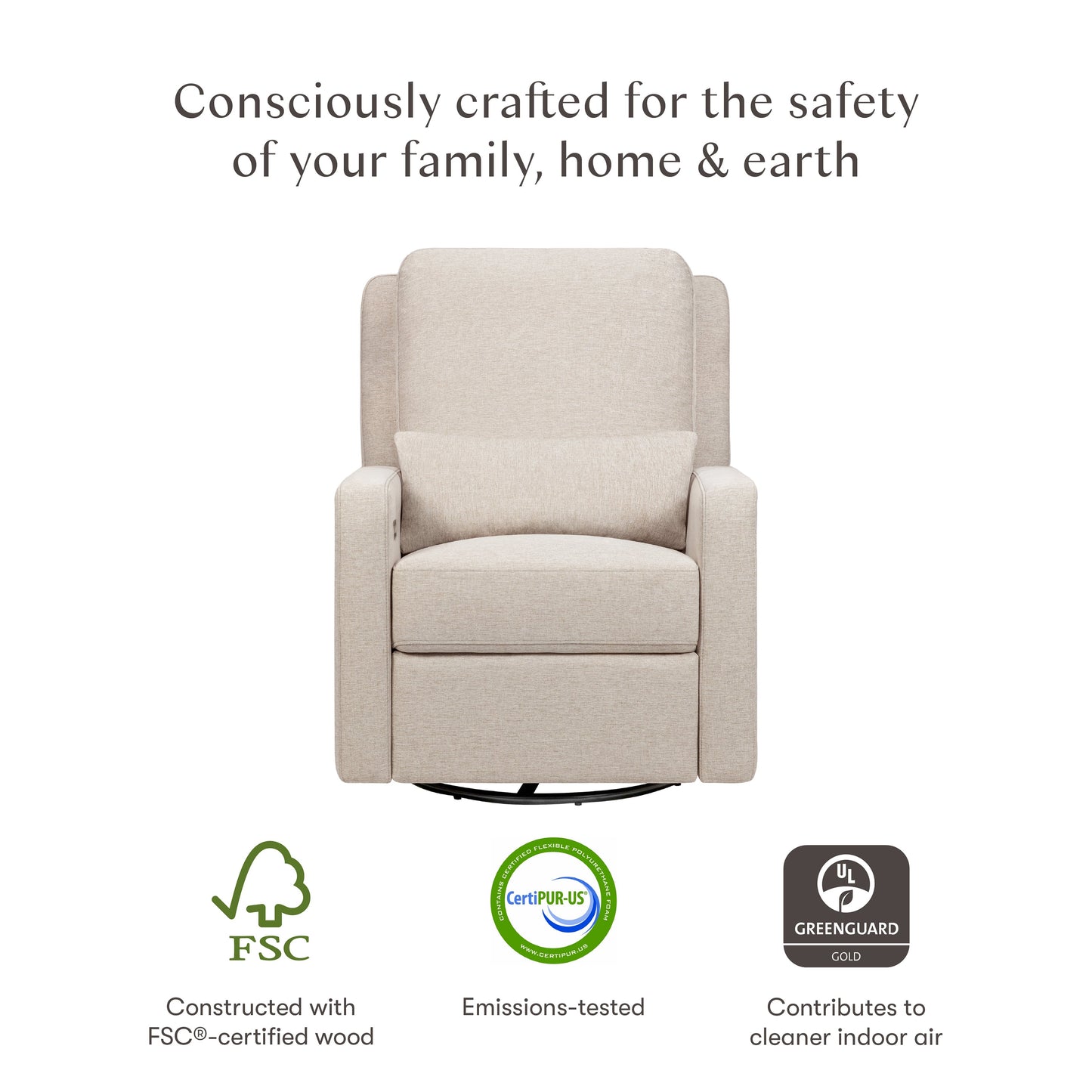 Sigi Glider Recliner w/ Electronic Control and USB in Performance Ivory Boucle