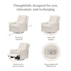 Sigi Glider Recliner w/ Electronic Control and USB in Performance Ivory Boucle