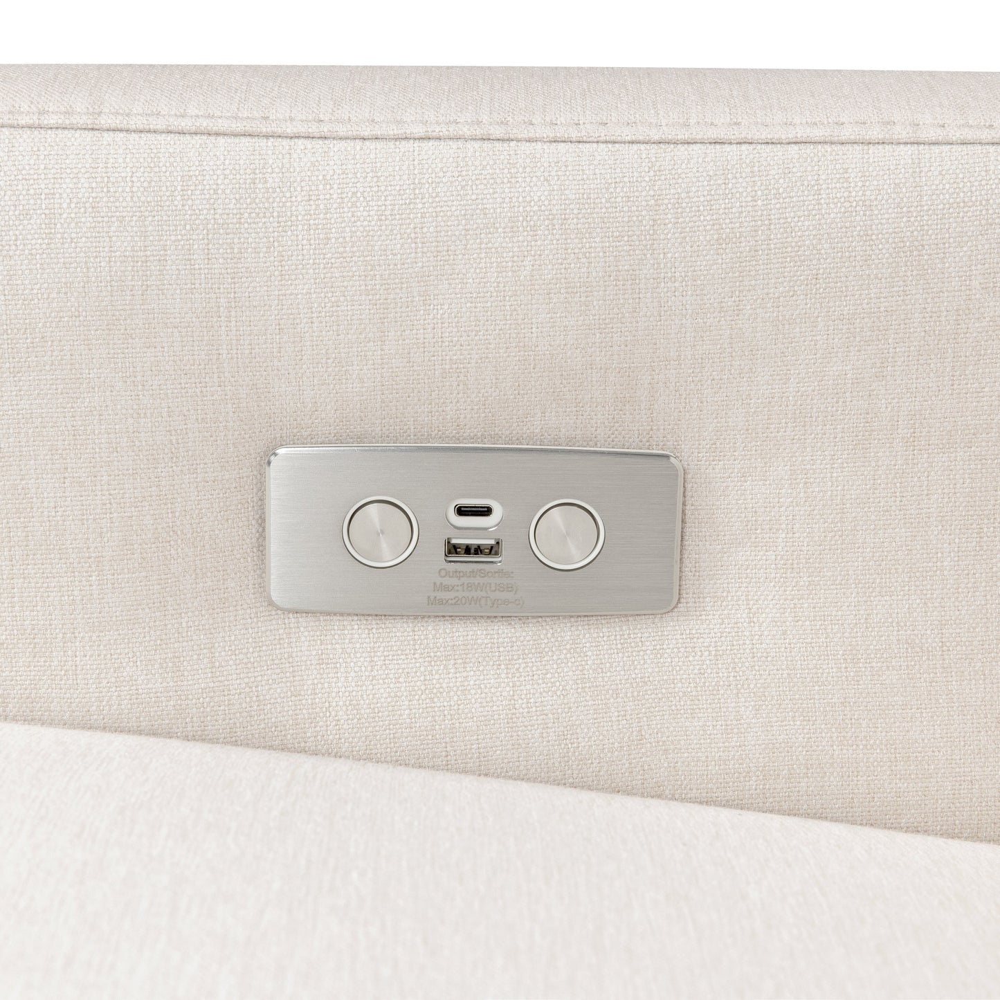 Sigi Glider Recliner w/ Electronic Control and USB in Performance Ivory Boucle