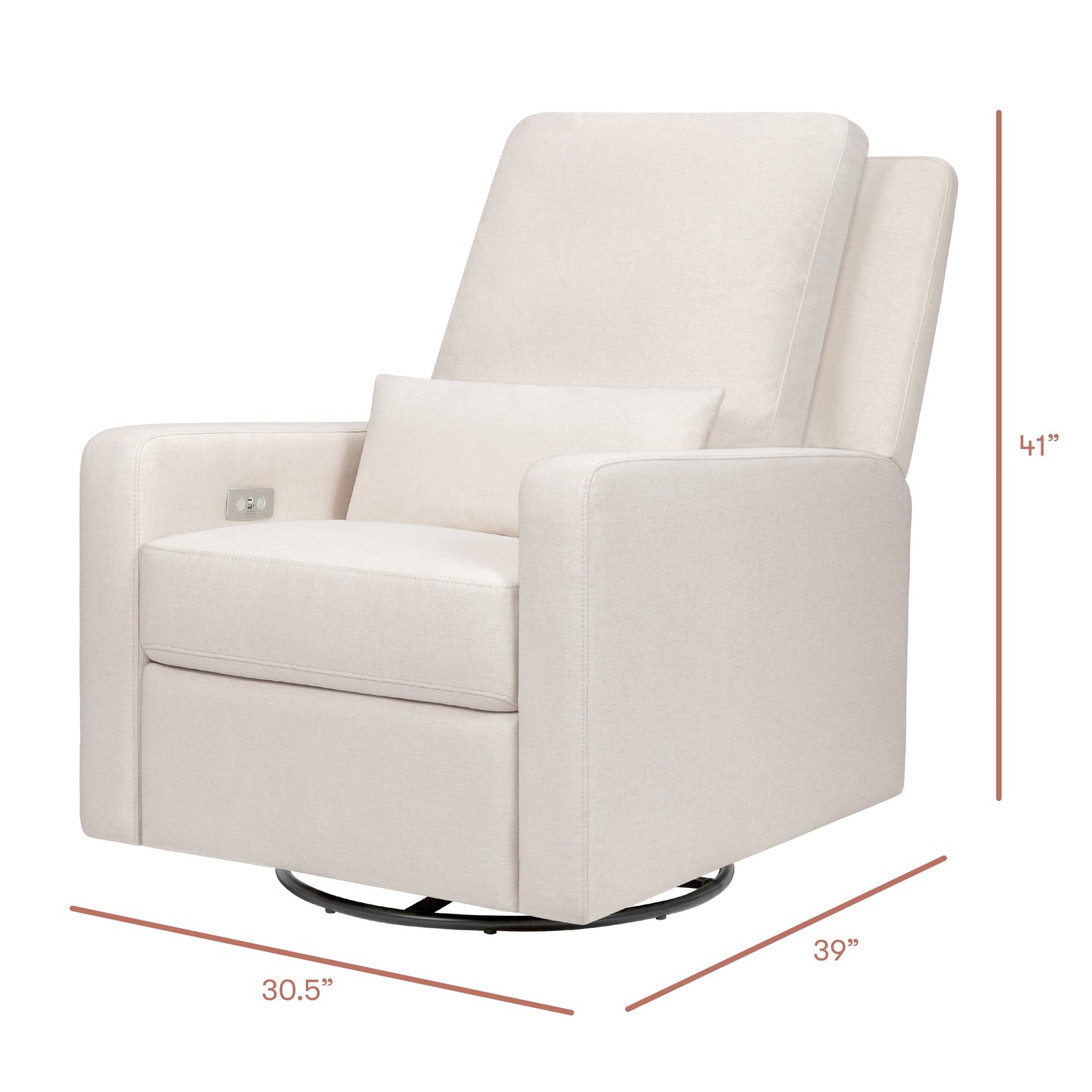 Sigi Glider Recliner w/ Electronic Control and USB in Performance Ivory Boucle