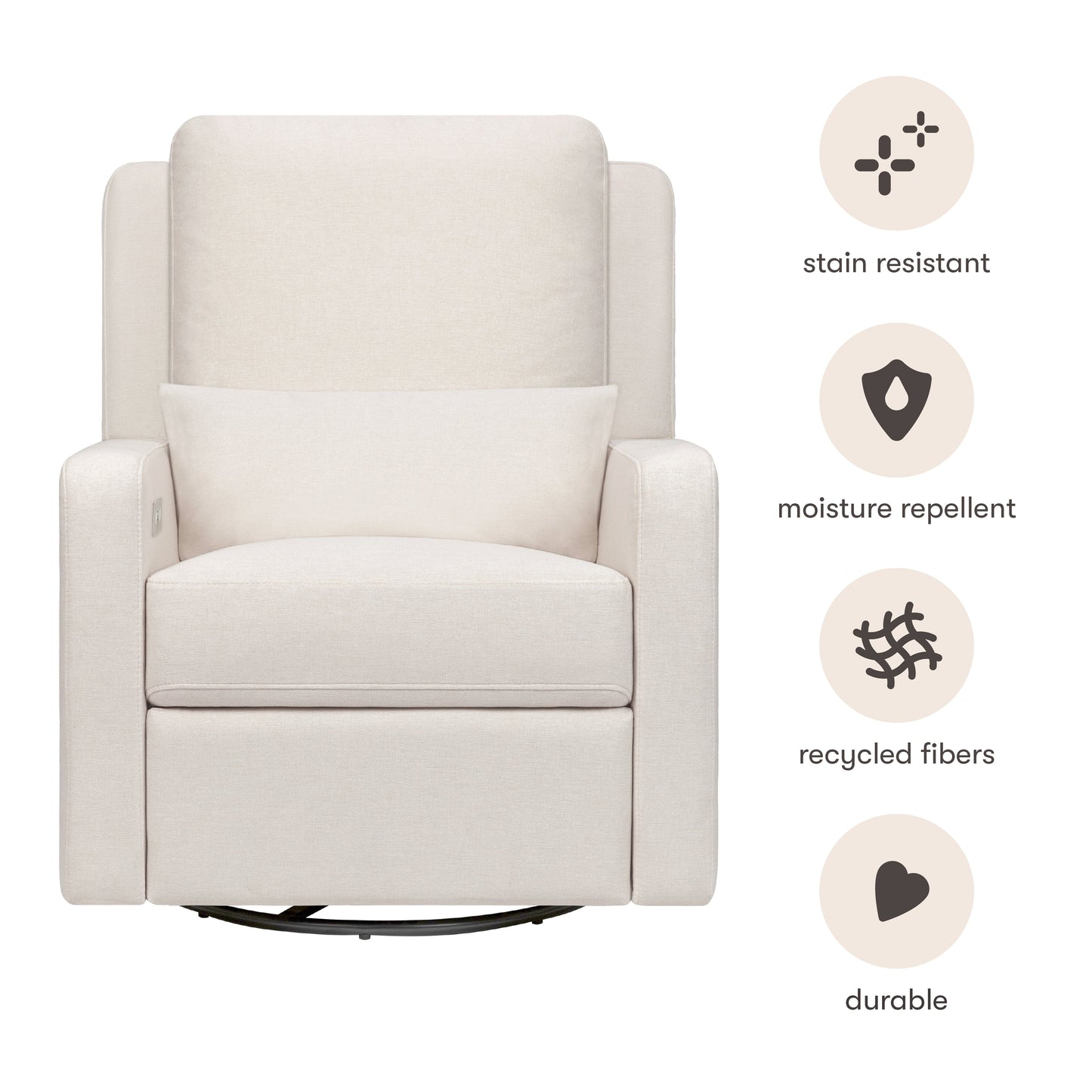 Sigi Glider Recliner w/ Electronic Control and USB in Performance Ivory Boucle