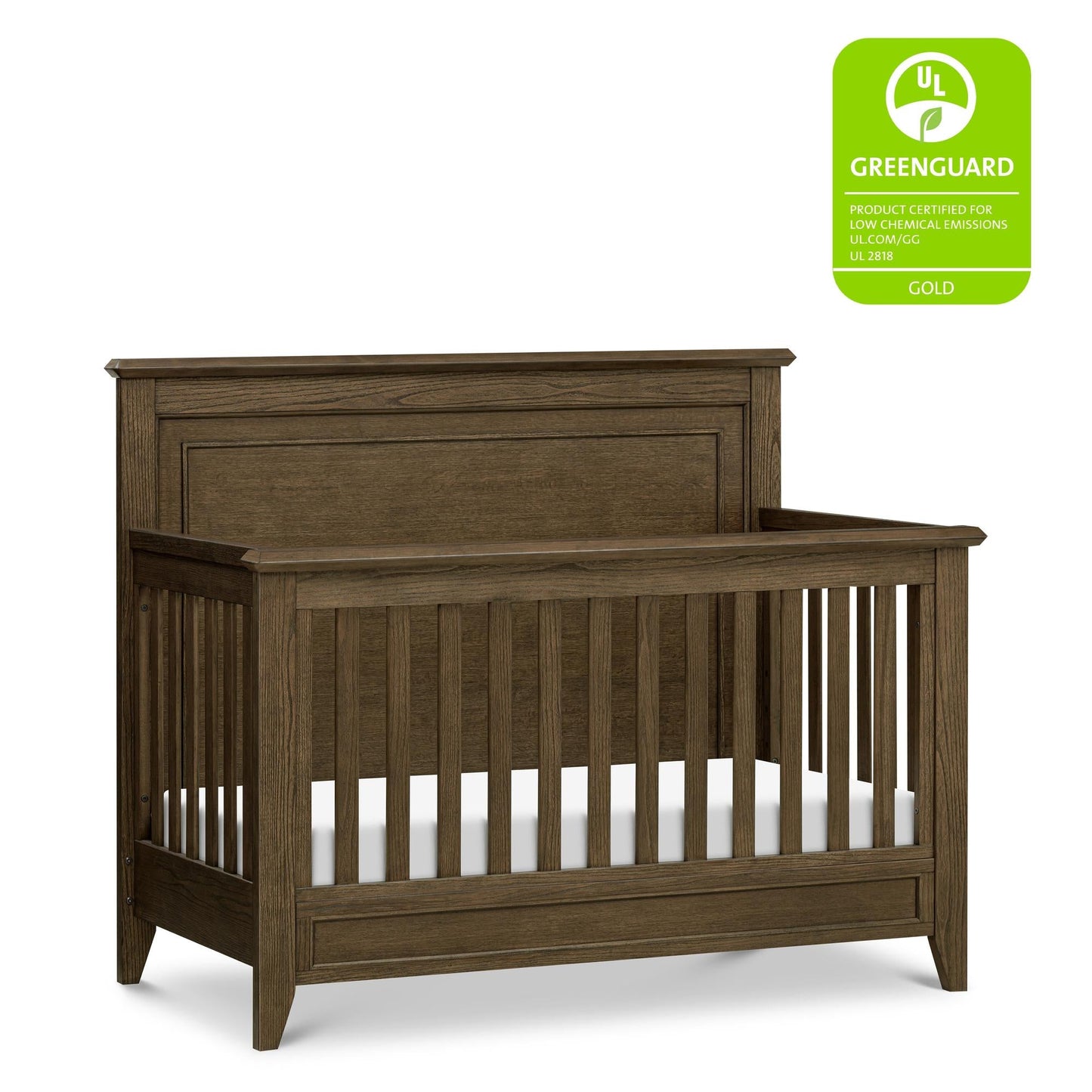 Beckett Rustic 4-in-1 Convertible Flat Top Crib in Sandbar