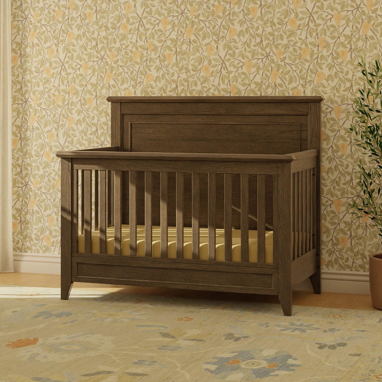 Beckett Rustic 4-in-1 Convertible Flat Top Crib in Sandbar