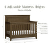 Beckett Rustic 4-in-1 Convertible Flat Top Crib in Sandbar