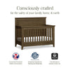 Beckett Rustic 4-in-1 Convertible Flat Top Crib in Sandbar
