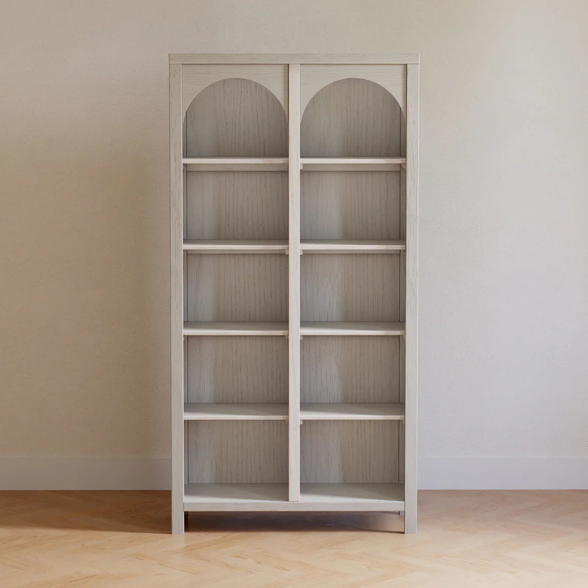 Eloise Bookcase, Assembled in White Driftwood