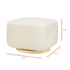 Kiwi Gliding Ottoman in Cream Shearling with Light Wood Base