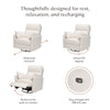 BABYLETTO NORI EXTRA WIDE ELECTRONIC RECLINER & SWIVEL GLIDER WITH USB PORT