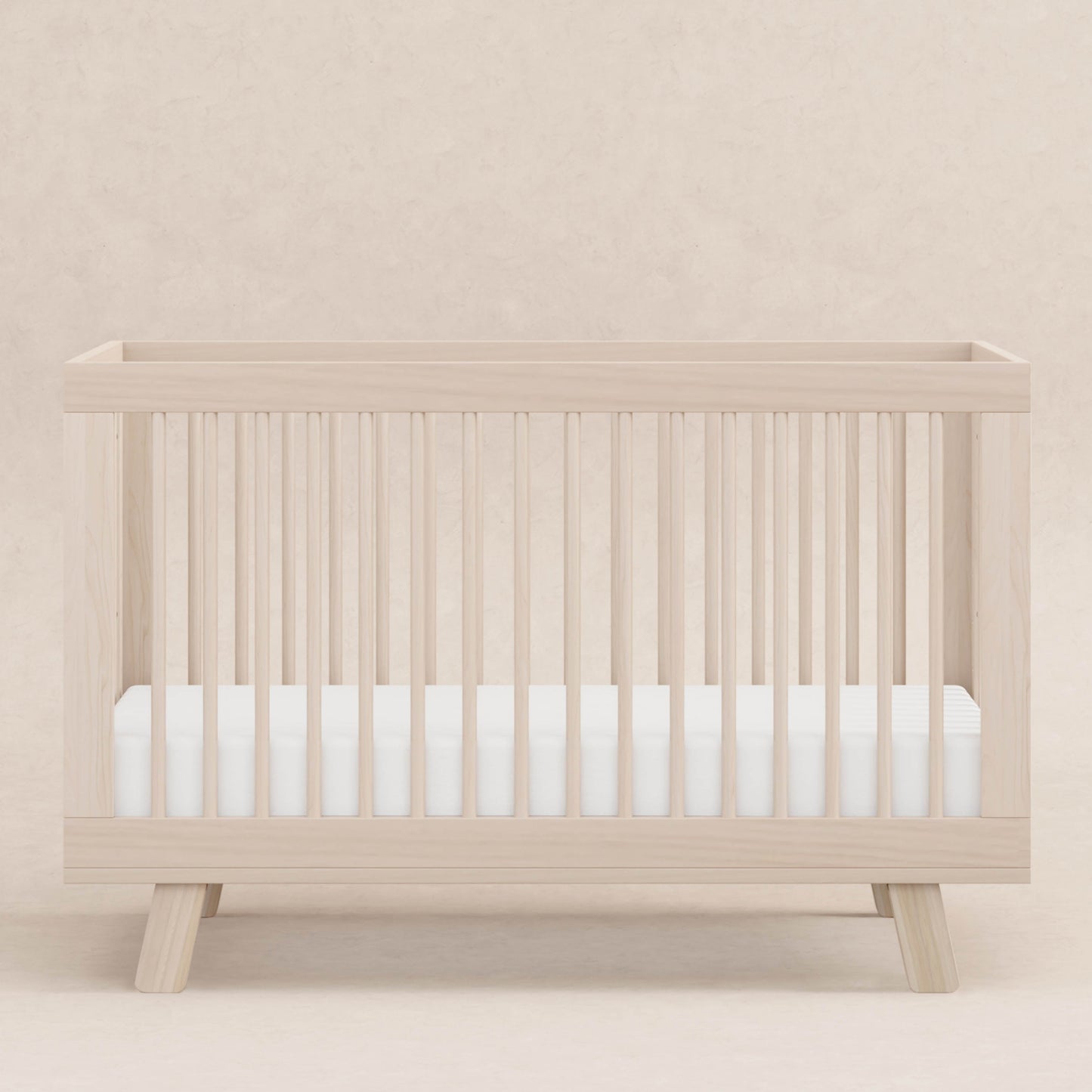 Hudson 3-in-1 Convertible Crib w/ToddlerBedConversionKit in White/Washed Natural