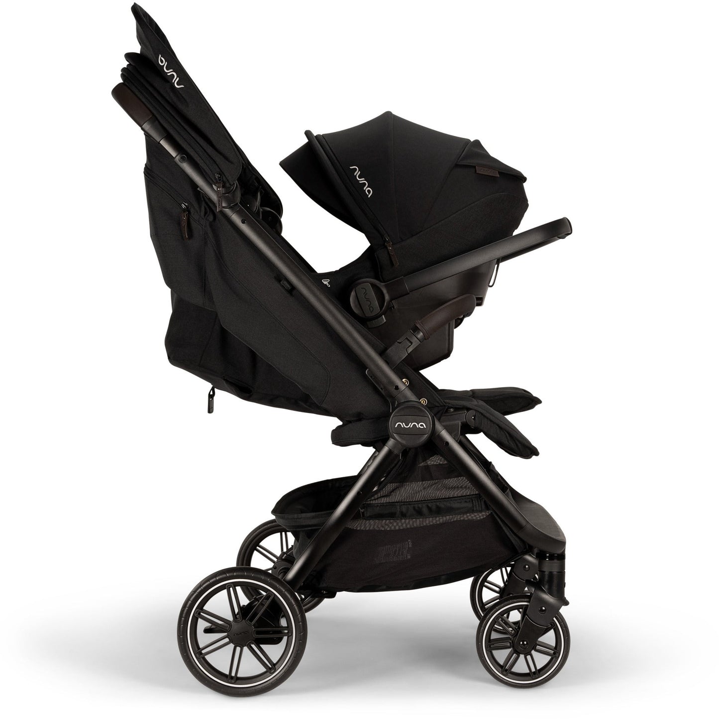 NUNA TRVL DUBL STROLLER CAVIAR