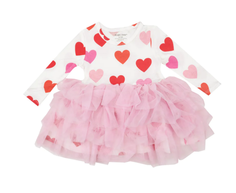 TWIRLY TANK TUTU DRESS - HEARTS