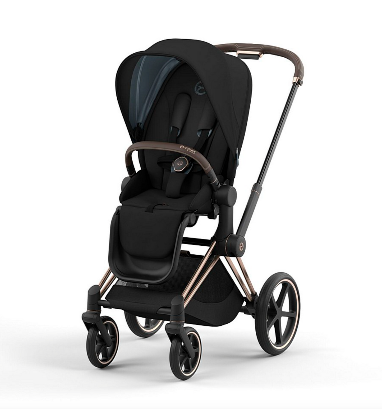 CYBEX PRIAM4 ROSE GOLD FRAME DEEP BLACK SEAT PACK