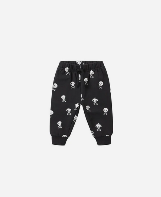 QUINCY MAE RELAXED FLEECE SWEATPANT- CROSSBONES