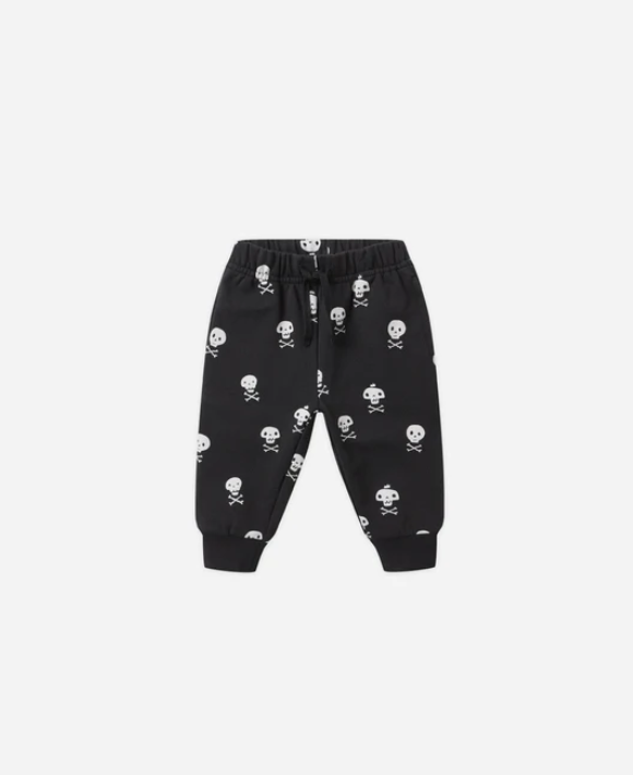QUINCY MAE RELAXED FLEECE SWEATPANT- CROSSBONES