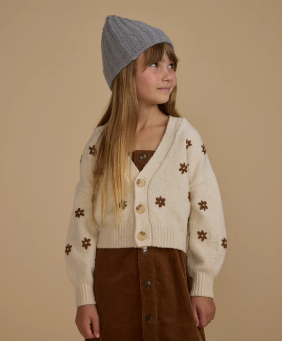 RYLEE + CRU BOXY CRISP CARDIGAN - FLOWERS