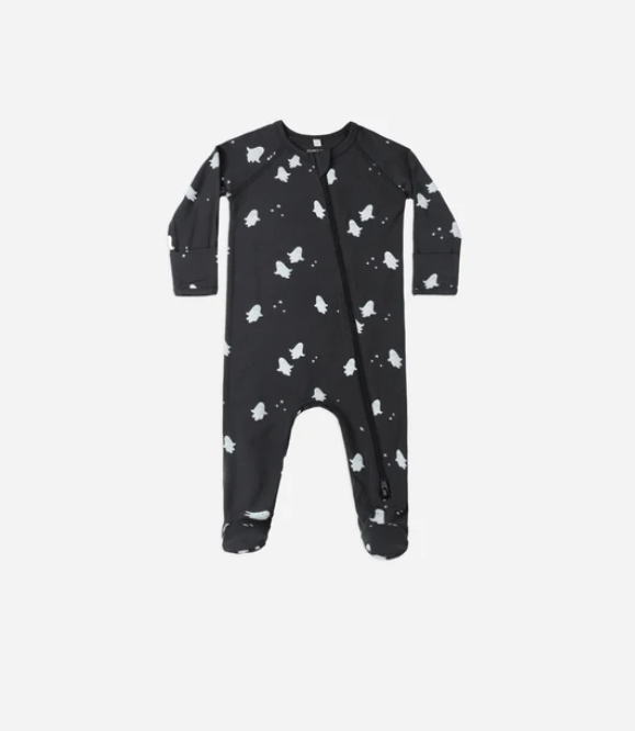 QUINCY MAE BAMBOO ZIP FOOTIE || GHOSTS AW24