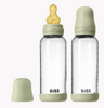 BIBS BABY GLASS BOTTLE SET 8OZ 2 PACK LATEX- MEDIUM FLOW