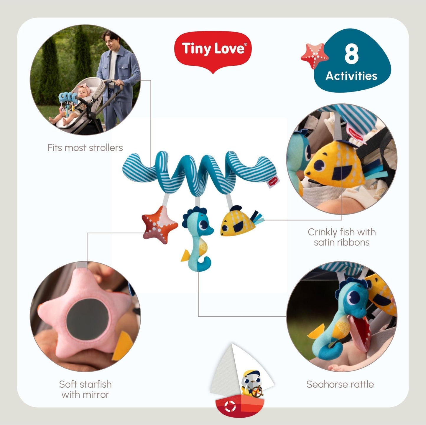TINY LOVE TINY MARINERS SPIRAL STROLLER ACTIVITY TOY