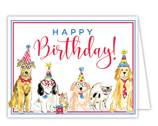 HAPPY BIRTHDAY DOG PARTY GREETING CARD