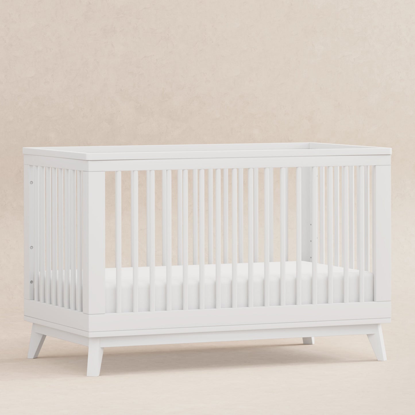 Scoot 3-in-1 Convertible Crib w/ToddlerBedConversion Kit in White/WashedNatural