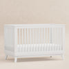 Scoot 3-in-1 Convertible Crib w/ToddlerBedConversion Kit in White/WashedNatural
