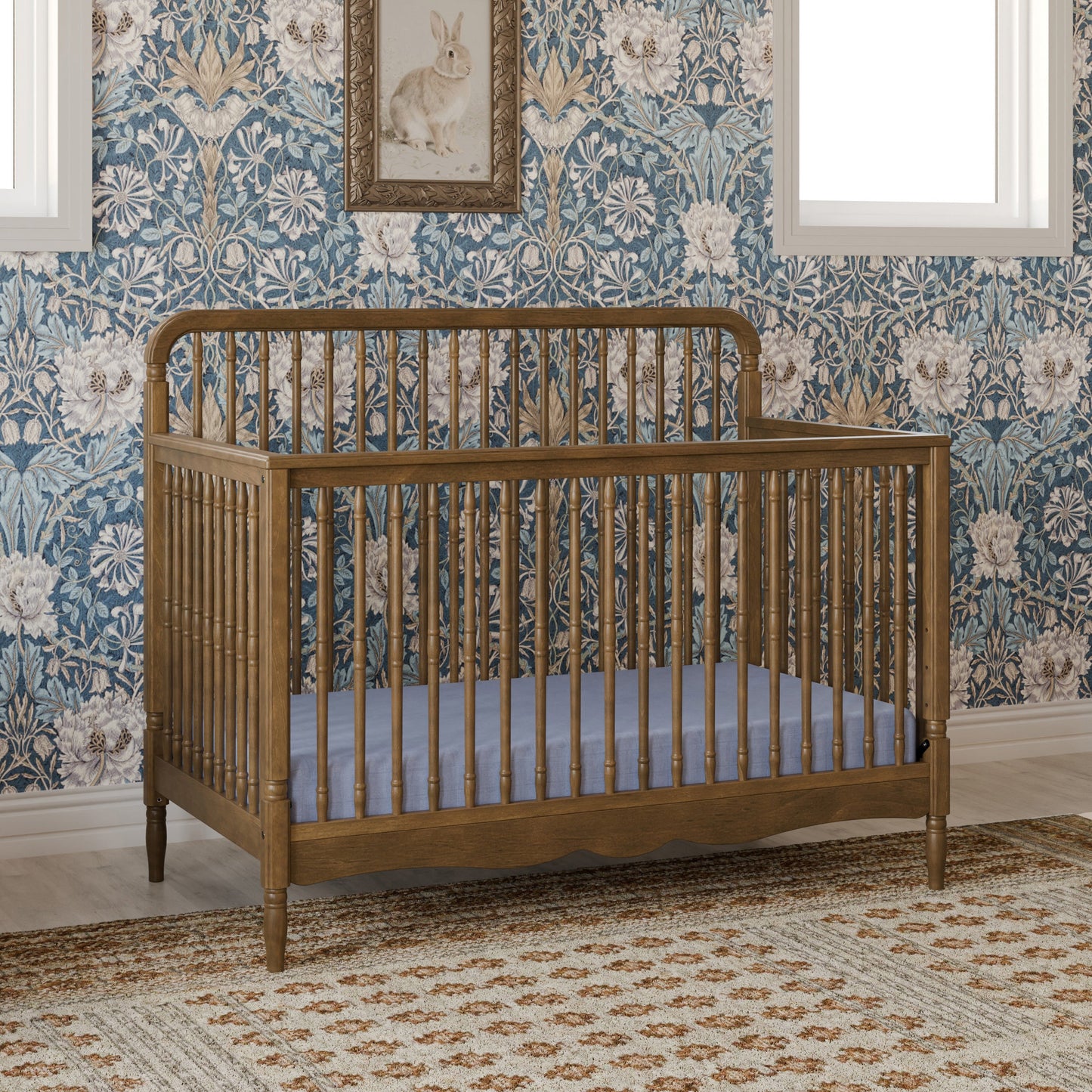 Liberty 4-in-1 Convertible Spindle Crib in Warm White
