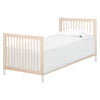 Gelato 4-in-1 Convertible Mini Crib and Twin bed in Natural Walnut Finish with Gold Feet
