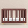 Lolly 3-in-1 Convertible Crib w/Toddler Bed Conversion in Crimson/Natural