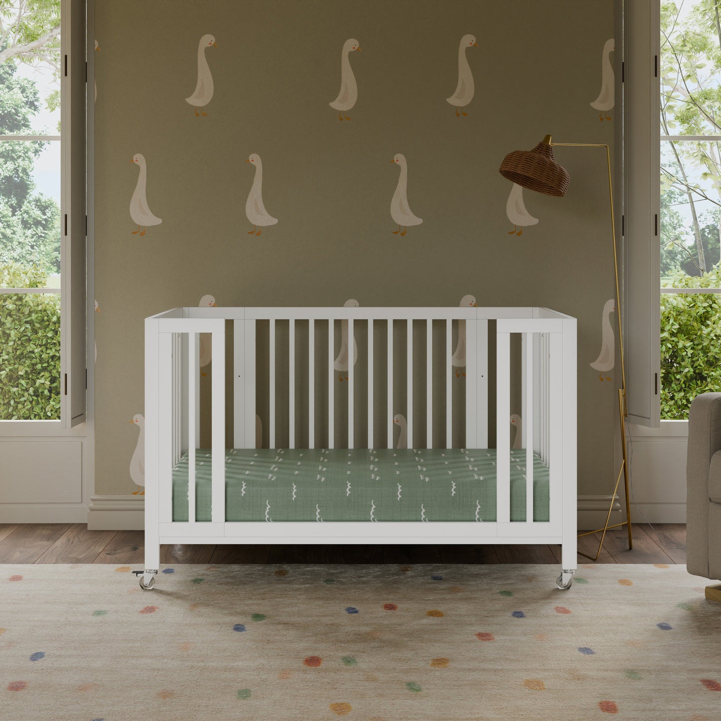 BABYLETTO ROLLI 9-IN-1 CONVERTIBLE ALL-STAGES CRIB WITH BASSINET & TODDLER BED CONVERSION KITS