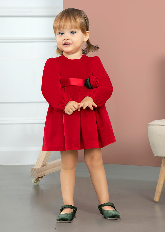 Abel & Lula-Younger Girls Red Velvet Dress Abel & Lula-Younger Girls Red Velvet Dress