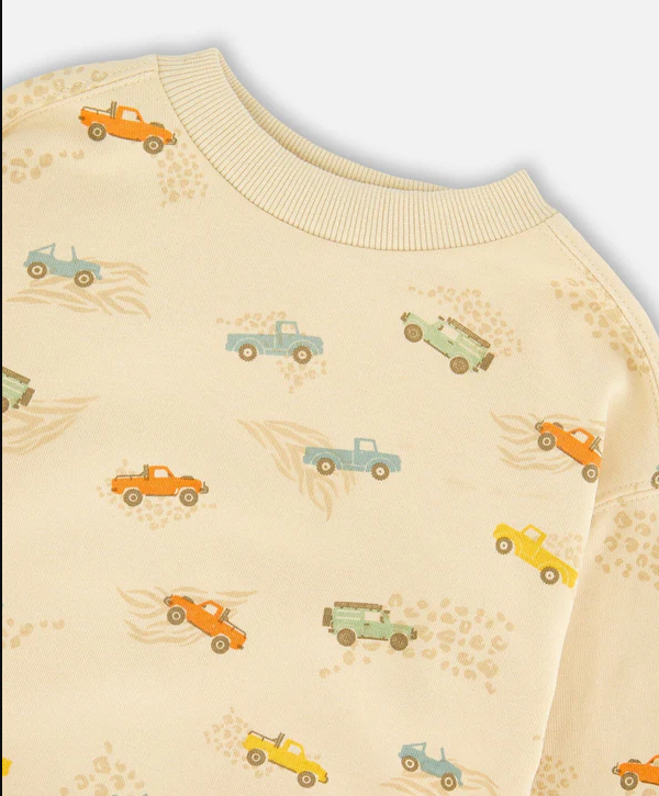 DEUX PAR DEUX FRENCH TERRY SWEATSHIRT SAFARI JEEP