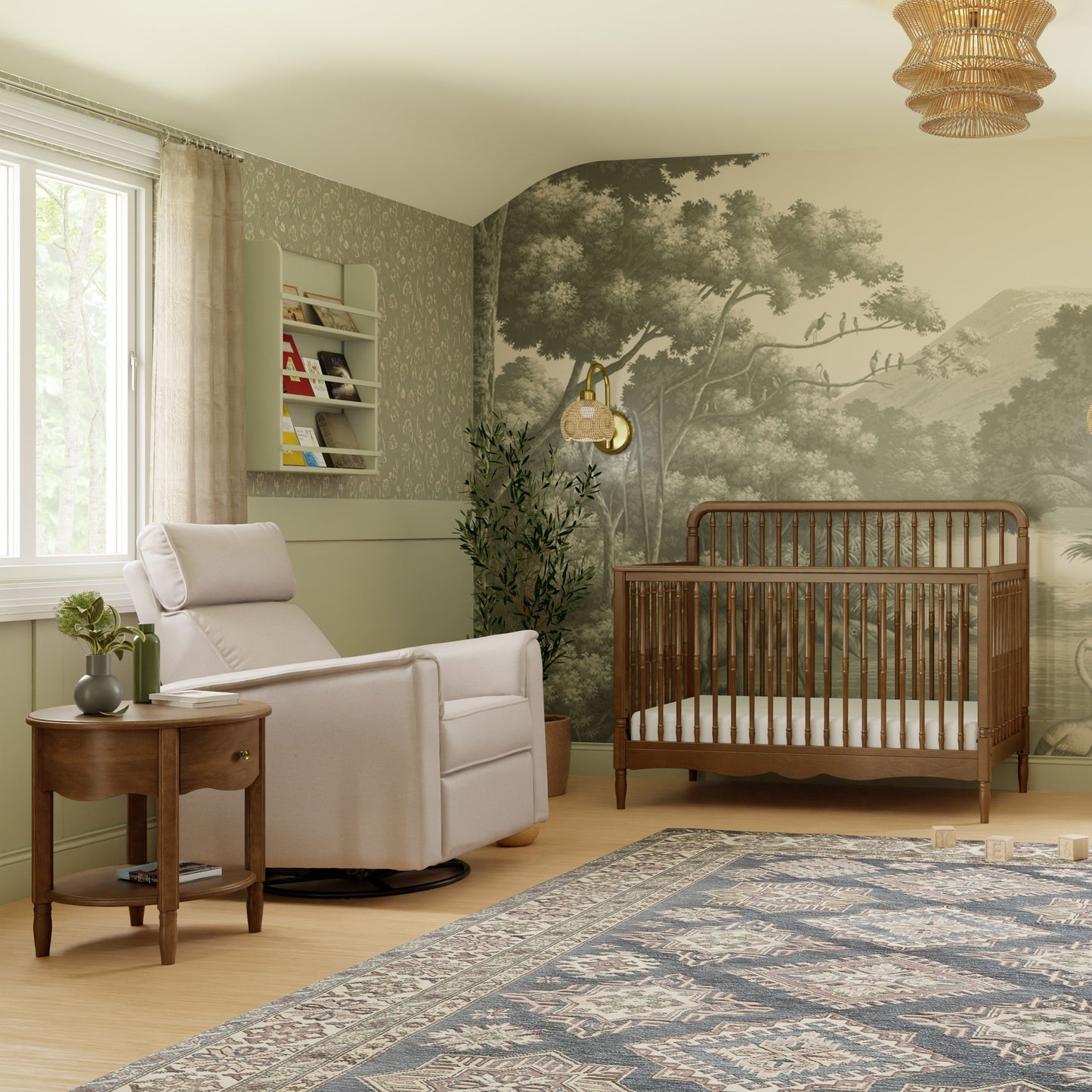 Liberty 4-in-1 Convertible Spindle Crib in Warm White