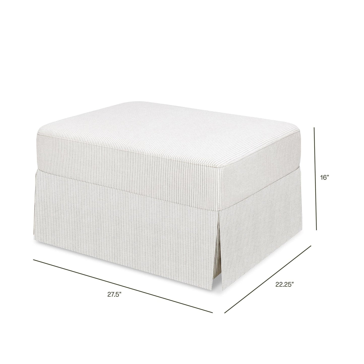 Crawford Gliding Ottoman in Tan Gingham