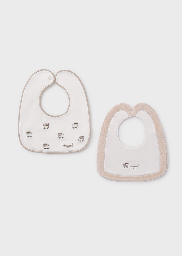 MAYORAL BIB SET BEIGE CAR
