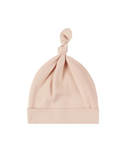 QUINCY MAE KNOTTED BABY HAT DUSTY ROSE