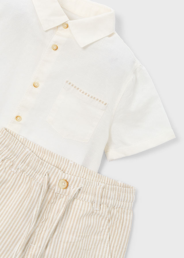 MAYORAL BOY LINEN SHORTS AND SHIRT SET