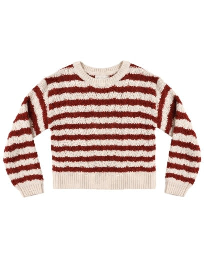 RYLEE & CRU ASPEN SWEATER RUBY STRIPE