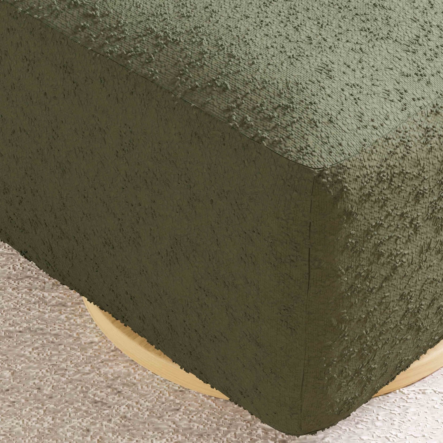 Kiwi Gliding Ottoman in Ivory Boucle w/ Gold Base