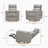 Willa Power Glider Recliner w/ adj. headrest & USB in Performance Grey Eco-Weave w/Light Wood Base