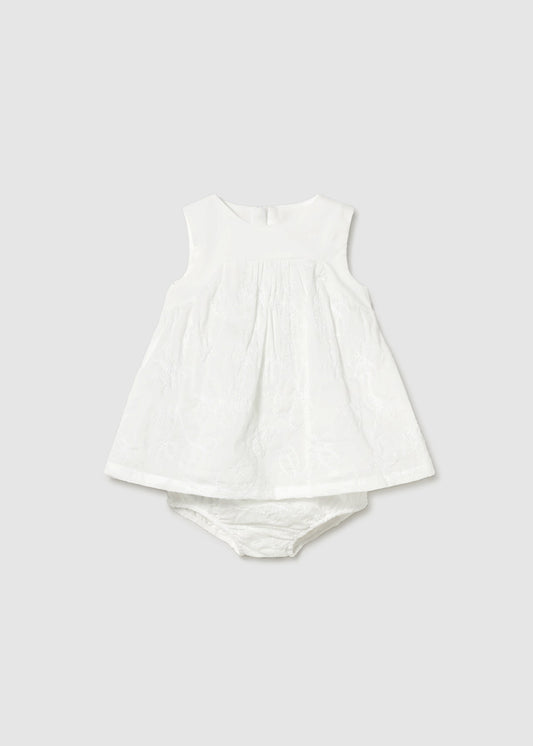 MAYORAL GIRL EMBROIDERED DRESS WITH BLOOMERS