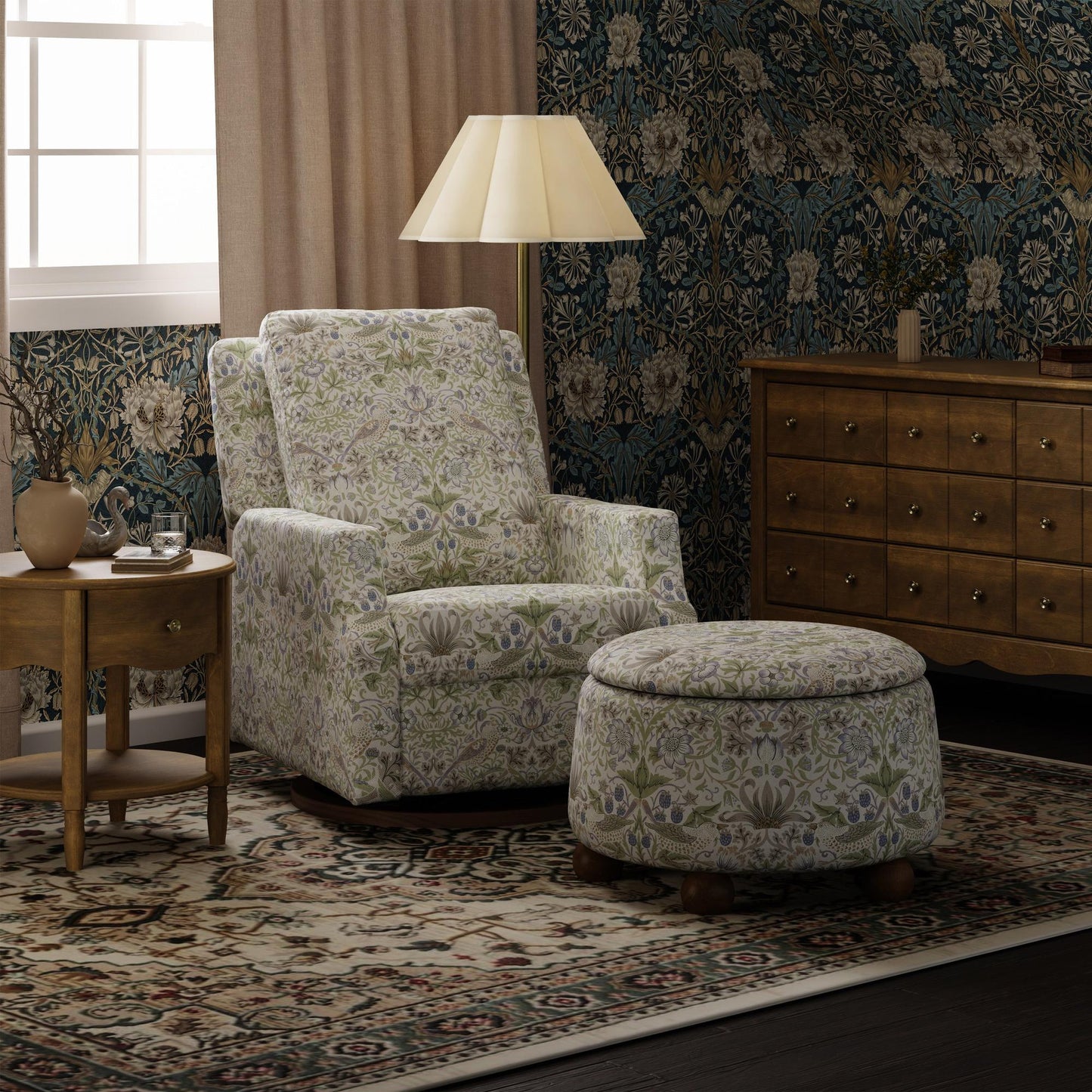 MORRIS & CO. X NAMESAKE CREWE RECLINER AND SWIVEL GLIDER
