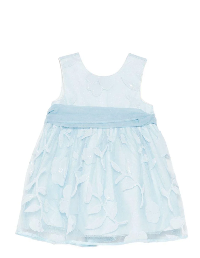 ABEL & LULA  BABY FLORAL DRESS- SKY BLUE
